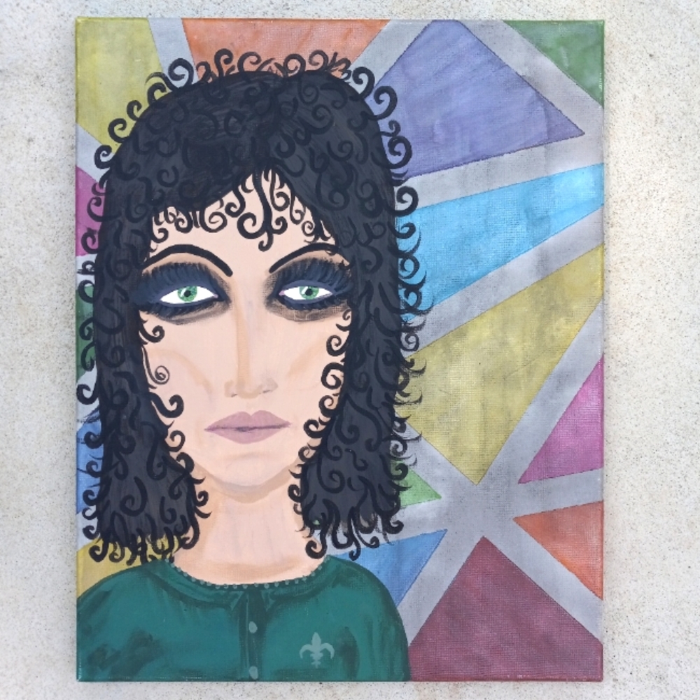 Geometric Woman Original Artwork on Canvas 20x16 Inches